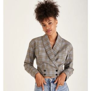 Backyard Roses Delilah Plaid Crop Jacket